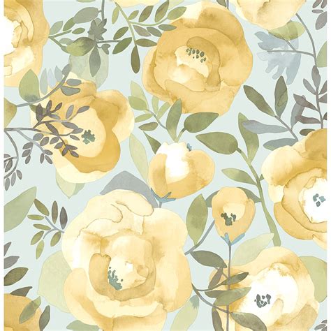 2903-25837 - Orla Yellow Floral Wallpaper - by A-Street Prints