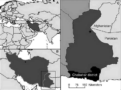 Map showing the location of Chabahar Province in Iran. | Download ...