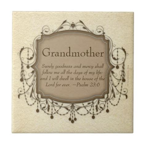 Grandmother Bible Verse Psalm 23 Coaster Plaque Tile | Zazzle