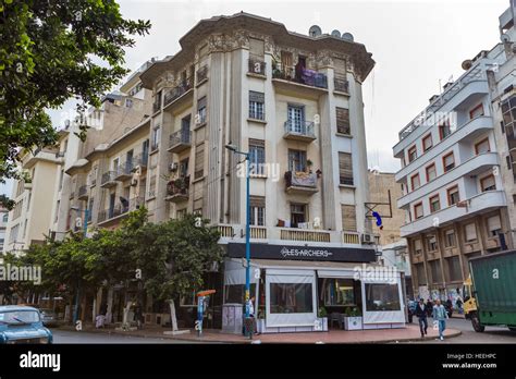 French colonial architecture, Casablanca, Morocco Stock Photo - Alamy