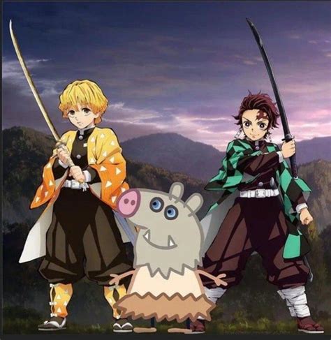 Tanjiro,Zenitsu and InOsUkE - KimetsuNoYaibaMemes | Anime funny, Funny ...