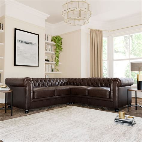 Black Leather Chesterfield Corner Sofa - Sofa Design Ideas