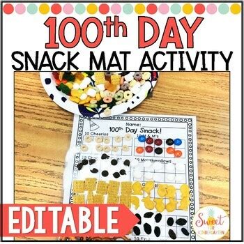 Free Editable 100th Day Snack Sorting Mat | TpT