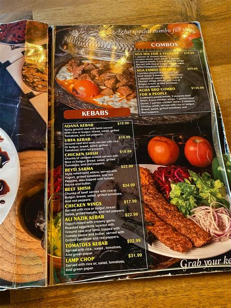 Menu at Agha Turkish Restaurant, Mississauga