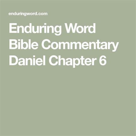 Daniel Chapter 6 | Bible commentary, Bible, Chapter