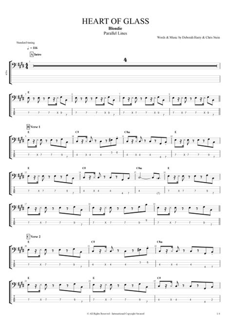 Tablature Heart of Glass de Blondie (Guitar Pro) - Full Score | mySongBook