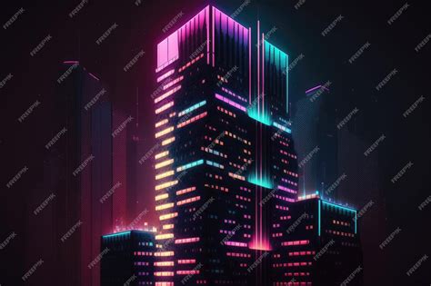 Premium AI Image | Skyscraper night