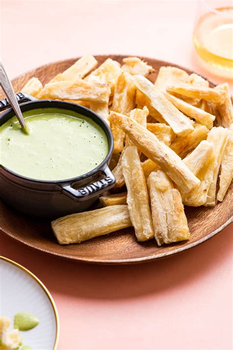 Baked Yuca Fries with Cilantro Dipping Sauce - The New Baguette