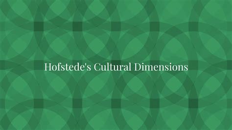 Hofstede's Cultural Dimensions