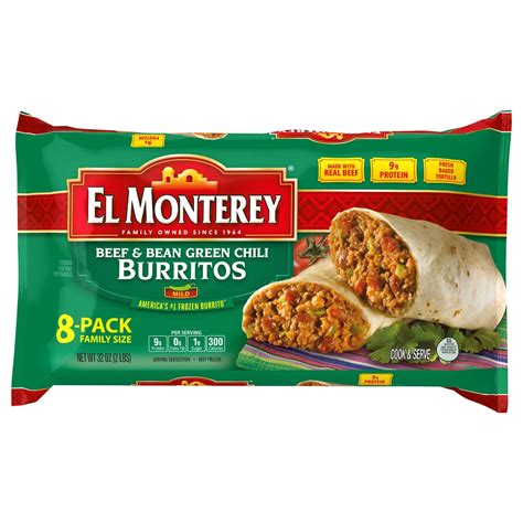 El Monterey Beef & Bean Green Chili Burritos - Shop Entrees & sides at H-E-B