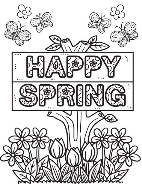 Cute Spring Coloring Pages for Kids and Adults