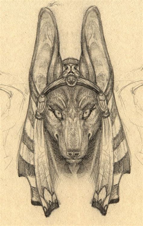 Anubis Portrait Sketch by cheshiresphynx on deviantART | Egyptian art, Egypt tattoo, Anubis drawing