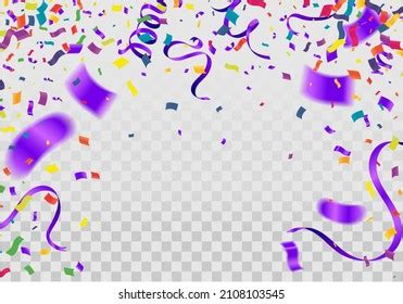 Happy Birthday Purple Celebration Background Confetti Stock Vector ...