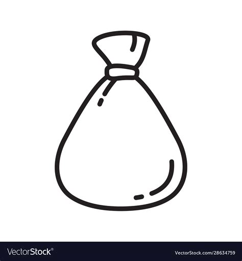 Empty bag icon line art symbol for hygienic Vector Image