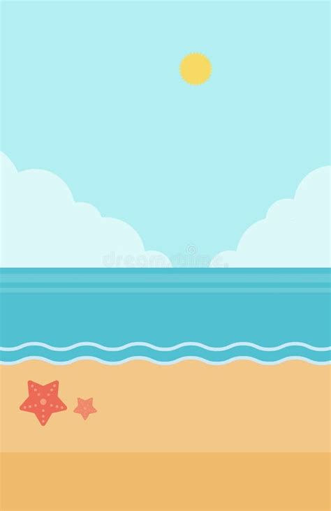 Background Of Sand Beach With Blue Sea. Stock Vector - Illustration ...