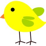 Yellow bird with small wings | Free SVG