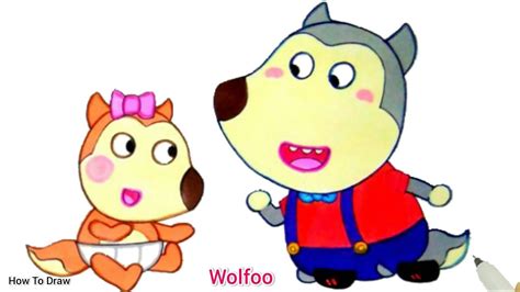 wolfoo family cartoon drawing - Letty Pham