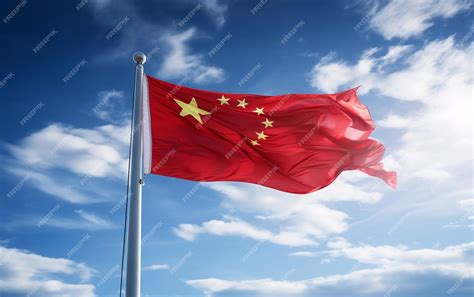 Premium AI Image | China Flag Waving