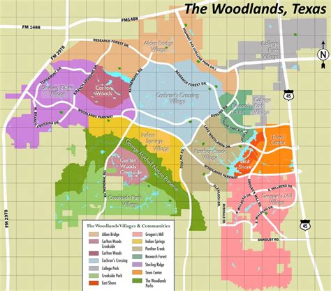 The Woodlands Village Map - Ontheworldmap.com