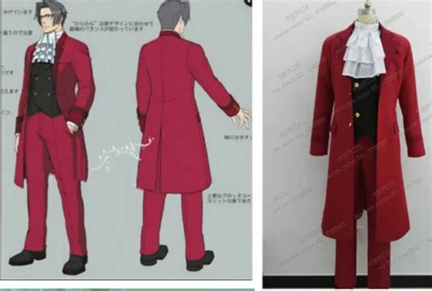 PHOENIX WRIGHT ACE Attorney Miles Edgeworth Reiji Mitsurugi Cosplay Costume $45.12 - PicClick