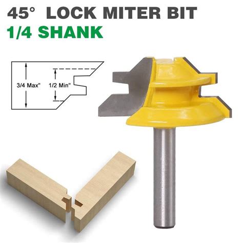 45 Degree Lock Miter Router Bit - M3Tools