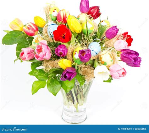 Colorful Easter Tulips Bouquet Stock Image - Image of decor, pink: 18750901