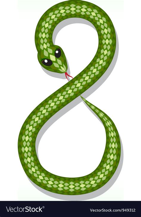 Snake font digit 8 Royalty Free Vector Image - VectorStock