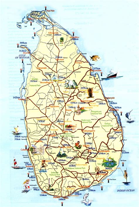 Sri Lanka Tourist Map - Sri Lanka • mappery