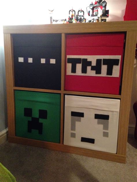 Minecraft bedroom drawers - love ikea hacks! | Video game bedroom, Minecraft bedroom, Computer ...