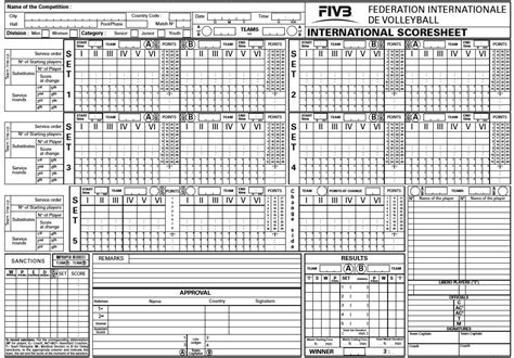 Usa Volleyball Score Sheet Instructions