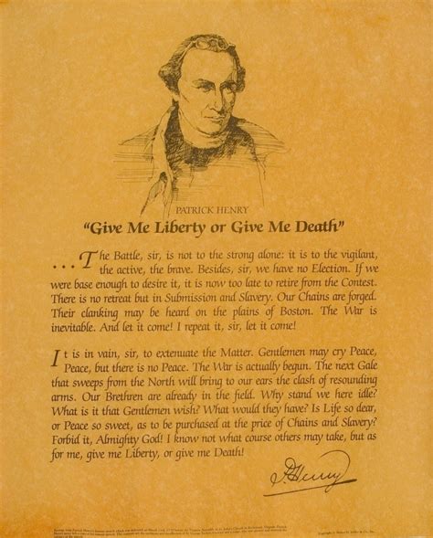 Patrick Henry - Give me Liberty Speech 1775 & picture – store.ushistory.org