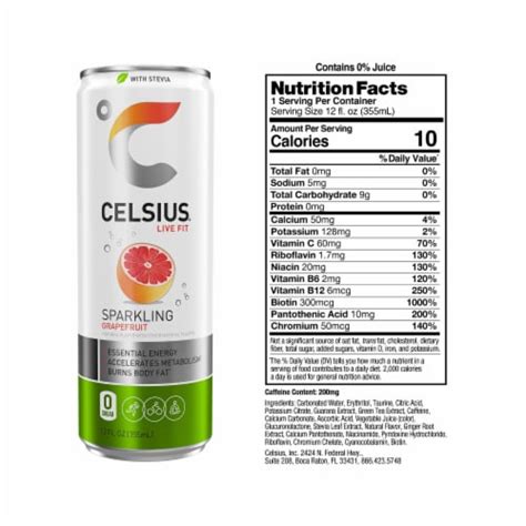 CELSIUS® Sparkling Grapefruit Energy Drink Can, 12 fl oz - Metro Market