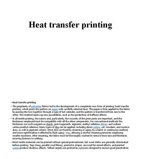 Heat Transfer Printing | PDF