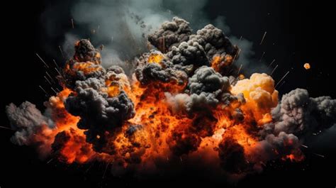 Premium AI Image | Explosion isolated on black background