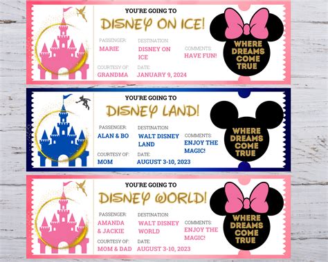 Free Printable Surprise Disney Tickets For Your Family Trip - Just Simply Mom