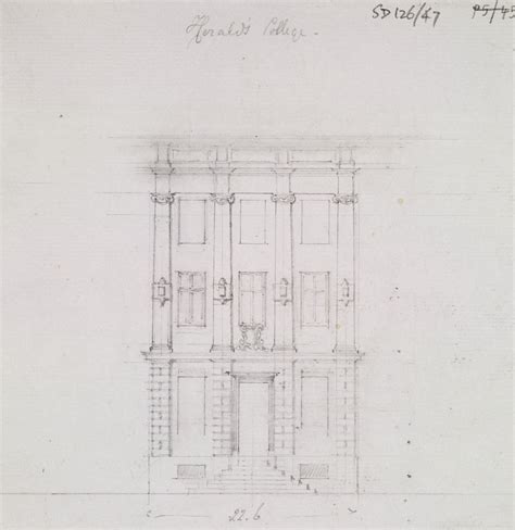 Herald's College, London: elevation of the entrance facade | RIBA pix