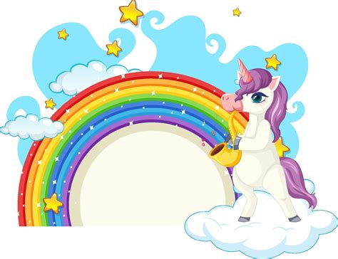 Unicorn cartoon character with rainbow isolated on white background ...