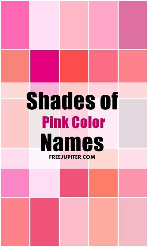 129 shades of pink color with names hex rgb cmyk codes color meanings ...