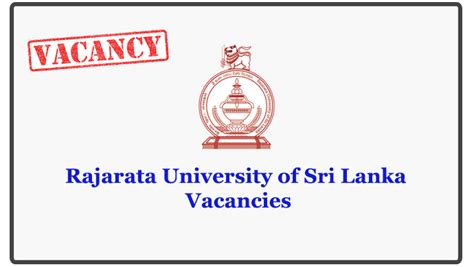 Rajarata University of Sri Lanka Job Vacancies - Gazette.lk