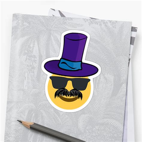 "Emoji hat mustache guy" Sticker by boothedog | Redbubble