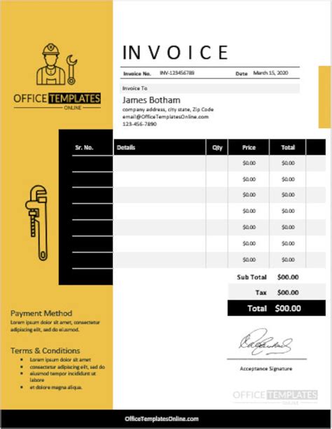 Consulting Invoice Template Printable Blank In PDF, Excel, Word ...