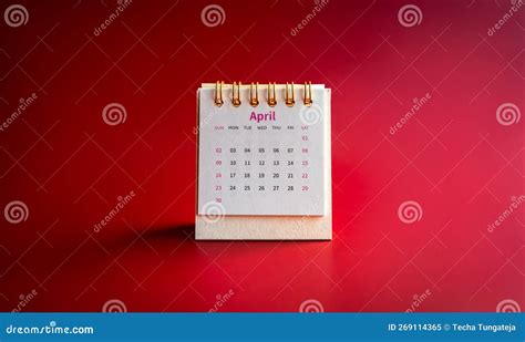April 2023 Calendar Desk for the Organizer To Plan and Reminder Isolated on Red Background ...
