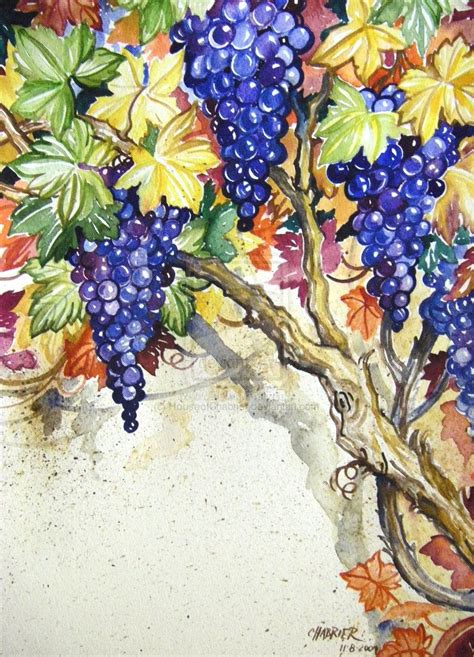 Grape Tutorial Signed Finished by HouseofChabrier on deviantART | Grape vines art, Vine drawing ...