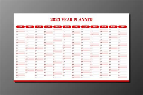 Yearly Planner 2023 Vector Art, Icons, and Graphics for Free Download