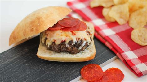 Pepperoni Pizza Burger Recipe - The Black Peppercorn