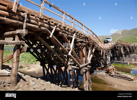 Jargalant funny wood bridge , Mongolia Stock Photo: 47255378 - Alamy