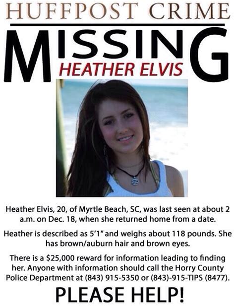 MISSING PERSON ALERT: HEATHER ELVIS, 20, South Carolina - Breaking911