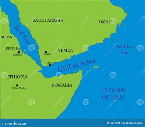 Gulf Of Aden Map Stock Images - Image: 10276104