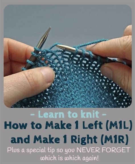 How to M1L and M1R and remember which is which!! | Jo-Creates | Knitting tutorial, Knitting ...