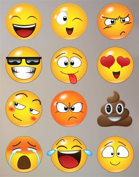 Large Emoji Faces Wall Decal Sticker #6052 | Emoji wall decals, Large ...